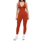 💞50K+ SOLD!🌸🦋High-Stretch V-Neck Jumpsuit – All-day ease for fitness & beyond. Breathable, flexible & effortlessly chic. Your go-to for movement. 🧘‍♀️💫