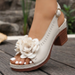 👡 50% OFF NOW! 🌸 Women's 3D Floral Peep-Toe Block Heel Sandals – Comfortable Heel, Adjustable Strap & Elegant Style 👠