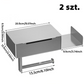 Toilet paper holder with shelf and storage compartment – drill-free installation