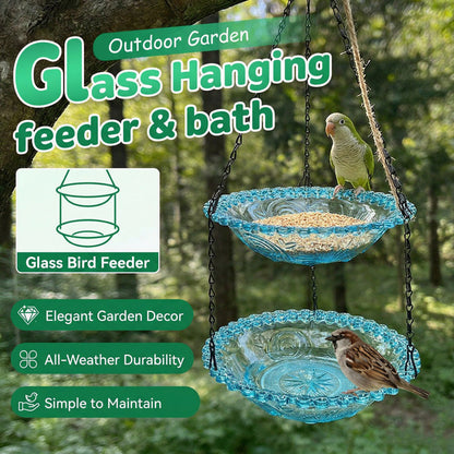 ✨2026 Spring special offer 49% off-🐦Solar Cascade Hanging Bird Bath Fountain