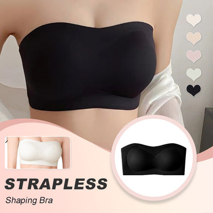 💞Womens Strapless Bras Push Up Bandeau Bra Non Slip Wireless Supportive Padded Bras Seamless Comfortable Tube Jelly Bra