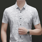 Chic Abstract Geometric Pattern Short Sleeve Lapel Shirt for Men