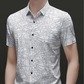 Chic Abstract Geometric Pattern Short Sleeve Lapel Shirt for Men