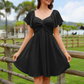 🥳2026 HOT SALE🥳💞50K+ SOLD!👗🎀 50% OFF! Puff Sleeve Backless Bow Tie Dress – Twist-front, A-line silhouette. Flattering & breathable. Perfect for summer parties or holidays. 🌸✨