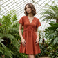 👗✨ Ladies' Elegant Lace V-Neck Dress | 💃 A-Line with Flowing Sleeves | 🎀 Adjustable Waist | 📏 Sizes S-5XL