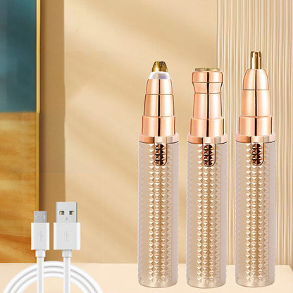 ✂️50% OFF HOT SALE! ✨USB Rechargeable 3-in-1 Multifunctional Electric Trimmer, Portable Precision Eyebrow, Nose & Facial Hair Remover for Women
