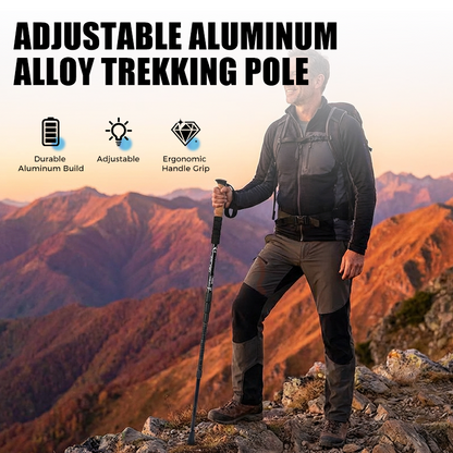 ⛰️ LIMITED-TIME50% OFF! ✨ Adjustable Aluminum Alloy Trekking Pole – Durable, Shock-Absorbing, Lightweight 🌲