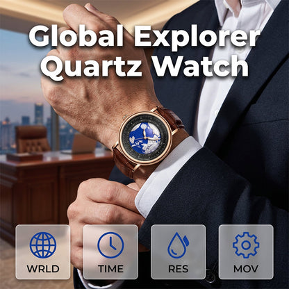 🎁 50% OFF! Men's World Map Dial Quartz Watch