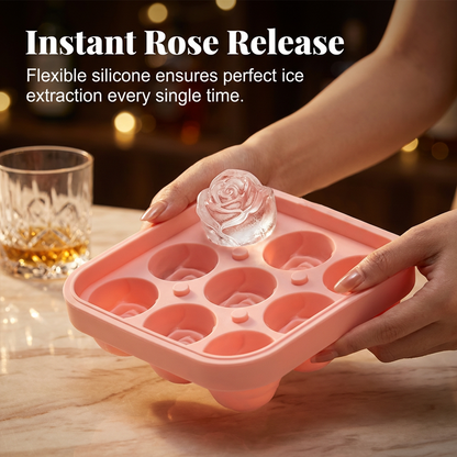 ☀️Limited Discount 50% Off🎁!!Silicone Rose Ice Cube Tray for Cocktails & Whiskey