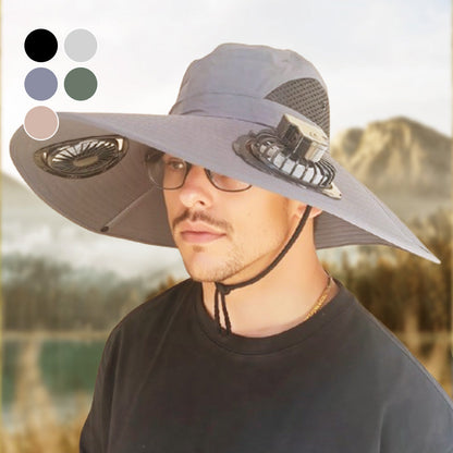 🌞 Summer Hot Sale 50% OFF 🌈Outdoor Sun Hat with Dual Solar-Powered Fans