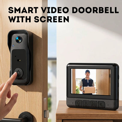 📹 49% OFF NOW! 🏆Wireless Smart Video Doorbell with Display Screen – 1080P HD & two-way audio – Motion detection, night vision & easy install – perfect for home security 🔔📱✨