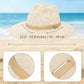 🏆LAST DAY 50% OFF：ONLY £18.99!!💥☀️Women’s Foldable Knit Fedora Sun Hat👒Breathable Lightweight Packable Wide Brim Beach Sun Hat✨