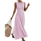 🎁New Arrivals 50% OFF💥Women Casual Striped Maxi Dress Sleeveless🎀👗