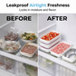 Stackable Fridge Storage Container with Lid🔥50% OFF Limited Time Deal⏳ Airtight Organizer To Save Refrigerator Space & Keep Food Fresh