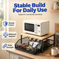 🍳🏠 LIMITED-TIME 50% OFF! 2-Tier Microwave & Coffee Station Organizer – Slide-Out Storage Drawer, Space-Saving Design & Sturdy Iron-Wood Build ✨
