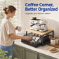 🍳🏠 LIMITED-TIME 50% OFF! 2-Tier Microwave & Coffee Station Organizer – Slide-Out Storage Drawer, Space-Saving Design & Sturdy Iron-Wood Build ✨