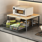 🍳🏠 LIMITED-TIME 50% OFF! 2-Tier Microwave & Coffee Station Organizer – Slide-Out Storage Drawer, Space-Saving Design & Sturdy Iron-Wood Build ✨