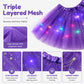 🏆 Last Day 50%OFF!🎁LED Light Up Sequin Tutu Skirt Star Mesh Princess Skirt for Girls and Adults