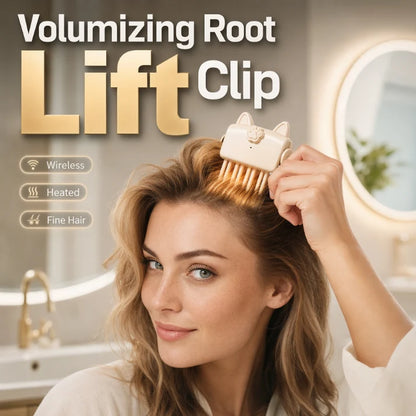💇 Cordless heated root-volumizing clip – portable travel styling tool for fine, flat hair