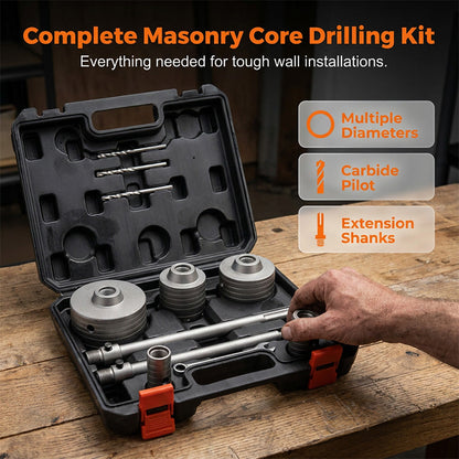 Heavy-Duty Concrete Hole Saw Set