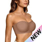 💞💞Womens Strapless Bras Push Up Bandeau Bra Non Slip Wireless Supportive Padded Bras Seamless Comfortable Tube Jelly Bra