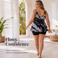 🎁New Arrivals 2026 – 50% Off💥Plus Size Swimsuit – Marble Print & Tummy Control Design