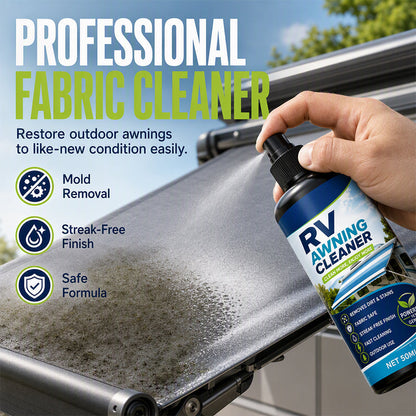 🚐50% OFF NOW! Powerful RV Awning Cleaner Spray, Professional Outdoor Fabric Cleaner, Mold & Stain Remover for Camper Awnings, Streak‑Free Safe Formula for RV Fabric Surfaces