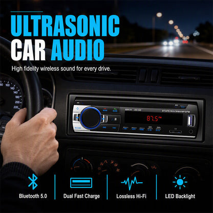 🥳2026 HOT SALE🥳🎵Bluetooth Car Radio – Bluetooth 5.0, dual USB & lossless audio (FLAC/APE). Hands-free calling, crisp sound – upgrade your drive! 📻✨
