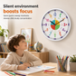 Modern Decorative Wall Clock Battery Operated No Drilling Hanging Clock for Living Room Bedroom and Kids Room