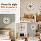 Modern Decorative Wall Clock Battery Operated No Drilling Hanging Clock for Living Room Bedroom and Kids Room