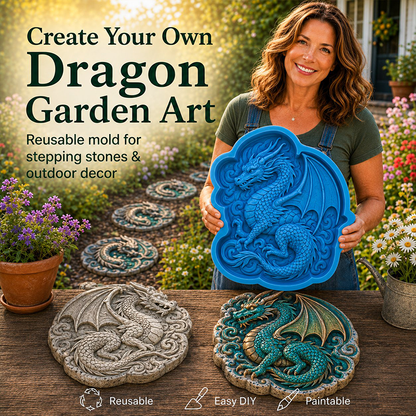 Reusable Dragon Stepping Stone Mold for DIY Garden Paths
