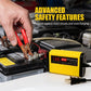 Universal 12V motorcycle battery charger with clamps