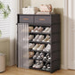 👟 Dustproof Shoe Rack: 360° Protection, Removable Shelves, Dual Drawers, Compact Vertical Design