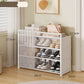 👟 Dustproof Shoe Rack: 360° Protection, Removable Shelves, Dual Drawers, Compact Vertical Design