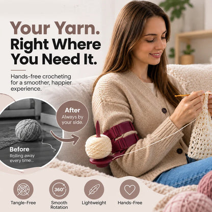 Wearable Arm Yarn Holder with Adjustable Dual Straps