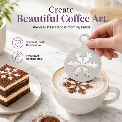 Stainless Steel Coffee Latte Art Stencil Template