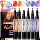 🎃 Halloween Nail Polish Pen Set: Quick-Dry, Odorless, Water-Based, 4 Festive Colors, Pen-Style