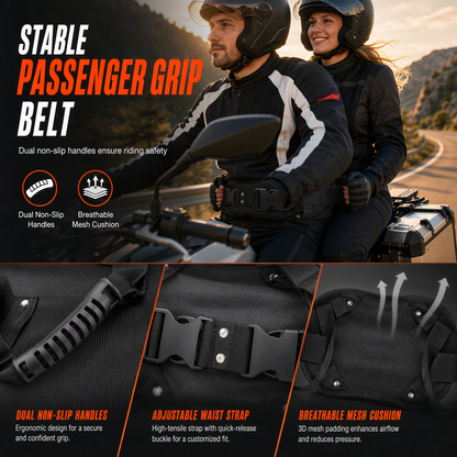 📢📢50% OFF !! ⏰Motorcycle Rear Seat Passenger Grab Handle Belt ATV Snowmobile Yacht Passenger Waist Strap Grip