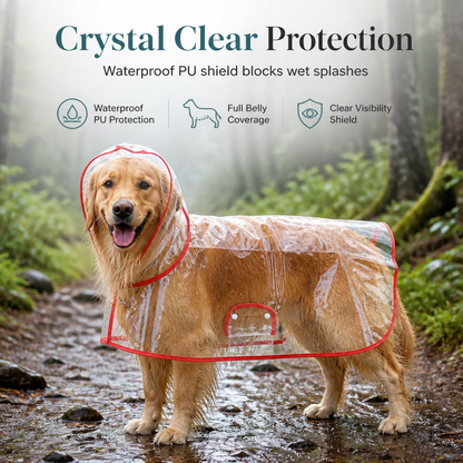 Transparent Waterproof Dog Raincoat for All Sizes