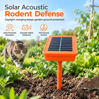 Solar-Powered Rodent Repeller with Cat Meow Sound