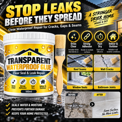 Transparent Waterproof Glue with Brush for Leak Repair