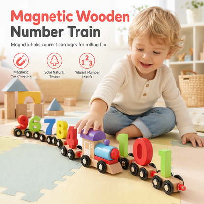 📢📢 50% OFF🚂Magnetic Wooden Number Train — Counting Fun for Ages 3+ 🎁
