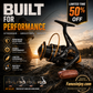 🎣TODAY ONLY ALL-🔥TIME LOW PRICE！🎣Must-have tool for all fishing lovers！Baitrunner Spinning Fishing Reel, Dual Brake System Smooth Silent Spinning Reel, Heavy Duty Sturdy Durable Saltwater Freshwater Reel for Lake River Shore Boat Fishing