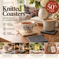 Hand-woven coaster—solid-color cotton rope square heat-resistant mat for teacups and plates.